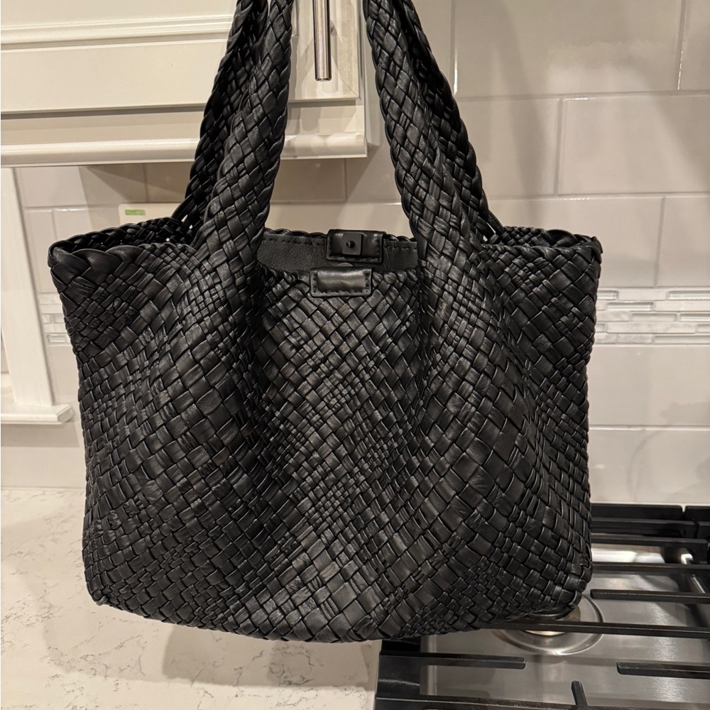 FALOR FIRENZA Black Leather Tote - EXCELLENT CONDITION